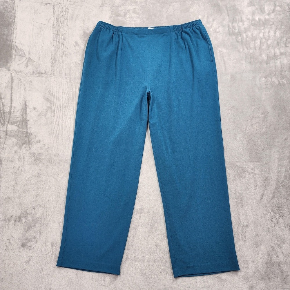Draper's & Damon's Pants Womens 2X Blue Pull On Straight Leg Stretch Casual